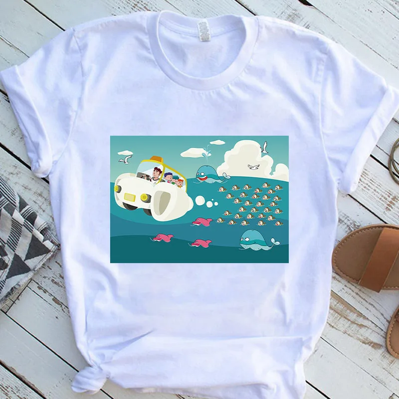 Летние футболки, одежда с мультяшным принтом, Милая футболка с графическим принтом, модная футболка, топы с графическим принтом для девочек,... 
Летние футболки, одежда с мультяшным принтом, Милая футболка с графическим принтом, модная футболка, топы с графическим принтом для девочек,...