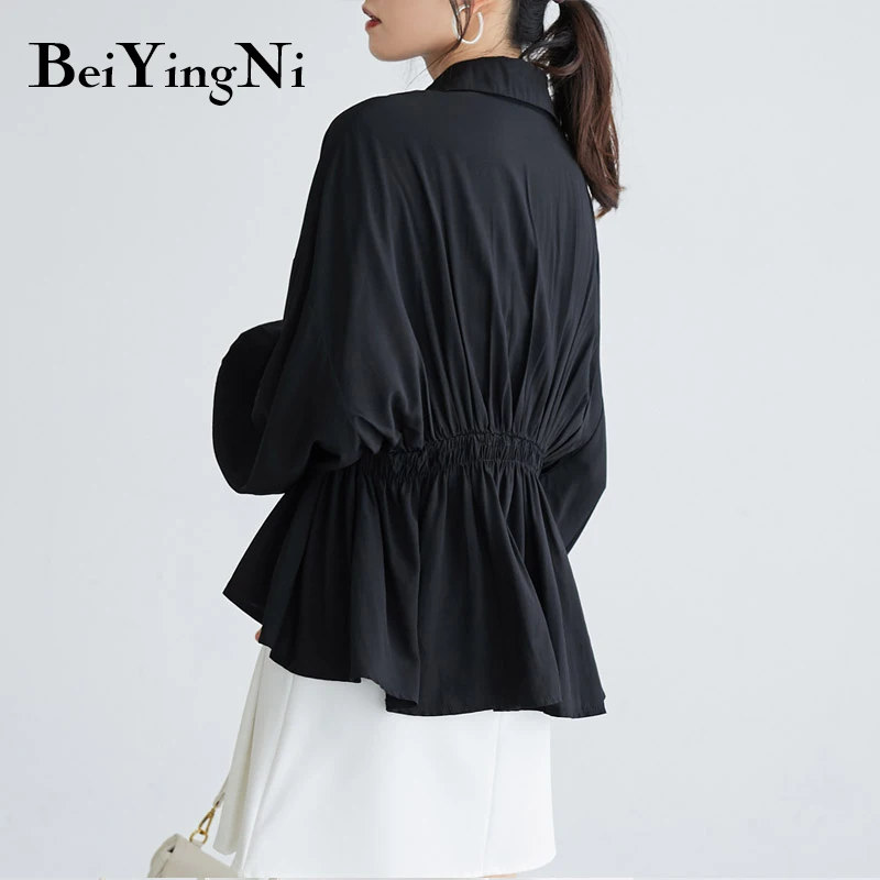 Beiyingni Lantern Sleeve Slim V-neck Black Blouses Female Fashion High Street Chic Pleated Shirts Womens Turn-down Collar Tops
Beiyingni Lantern Sleeve Slim V-neck Black Blouses Female Fashion High Street Chic Pleated Shirts Womens Turn-down Collar Tops