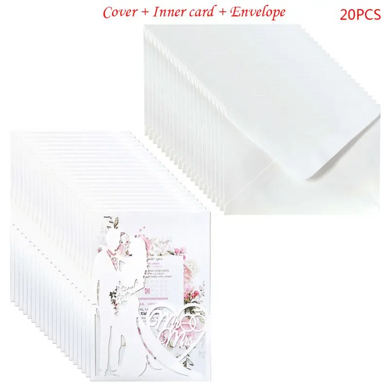 20pcs/set Cut Mr & Mrs Wedding Invitations Card Invite Envelopes Kit Bridal Shower Engagement Party Supplies Dropshipping
20pcs/set Cut Mr & Mrs Wedding Invitations Card Invite Envelopes Kit Bridal Shower Engagement Party Supplies Dropshipping