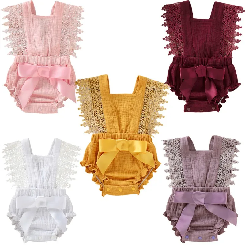New Lace Backless Summer Newborn Toddler Baby Girls Clothes Sleeveless Romper Cotton Solid Bodysuit Baby Clothing
New Lace Backless Summer Newborn Toddler Baby Girls Clothes Sleeveless Romper Cotton Solid Bodysuit Baby Clothing