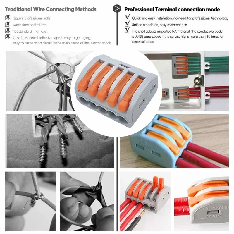Connectors Wago Universal Compact Wiring Terminal PCT-213 Cable Terminals Housing for PCT-222M Electronics KitFast Wire Cable
Connectors Wago Universal Compact Wiring Terminal PCT-213 Cable Terminals Housing for PCT-222M Electronics KitFast Wire Cable