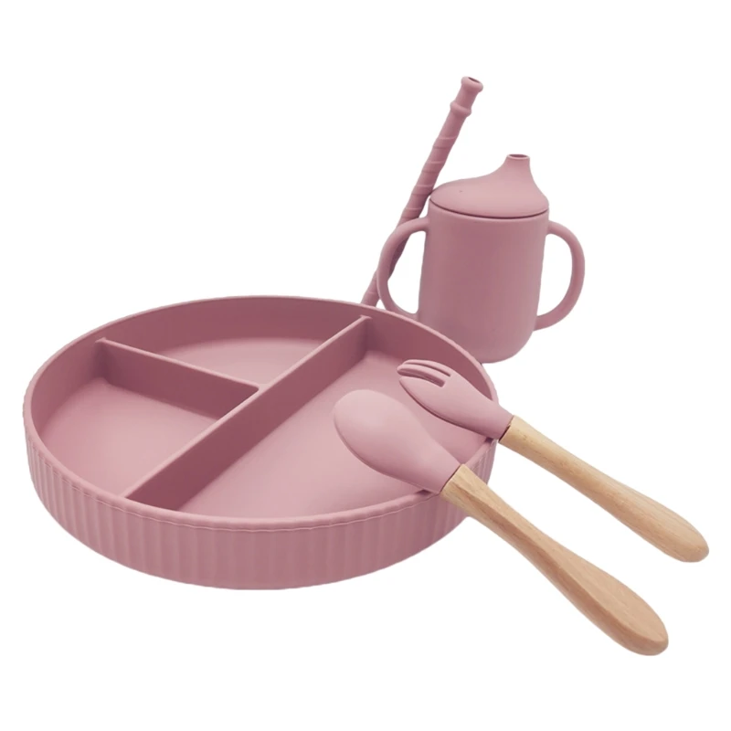 5 Pcs Baby Learning Feeding Tableware Set Divided Dinner Plate Bowl Spoon Fork Sippy Bottle Double Handle Straw Cups
5 Pcs Baby Learning Feeding Tableware Set Divided Dinner Plate Bowl Spoon Fork Sippy Bottle Double Handle Straw Cups