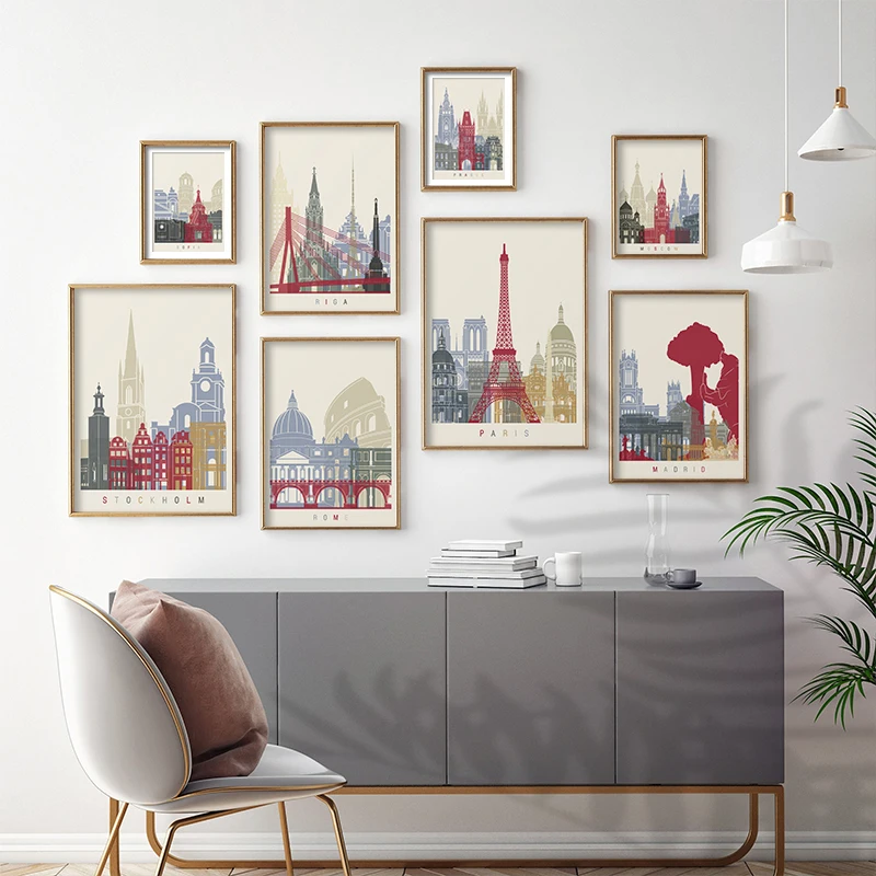 

Paris Berlin London Rome Travel Landscape Canvas Painting Modern Art Wall For Living Room Bedroom Posters And Prints Home Decor