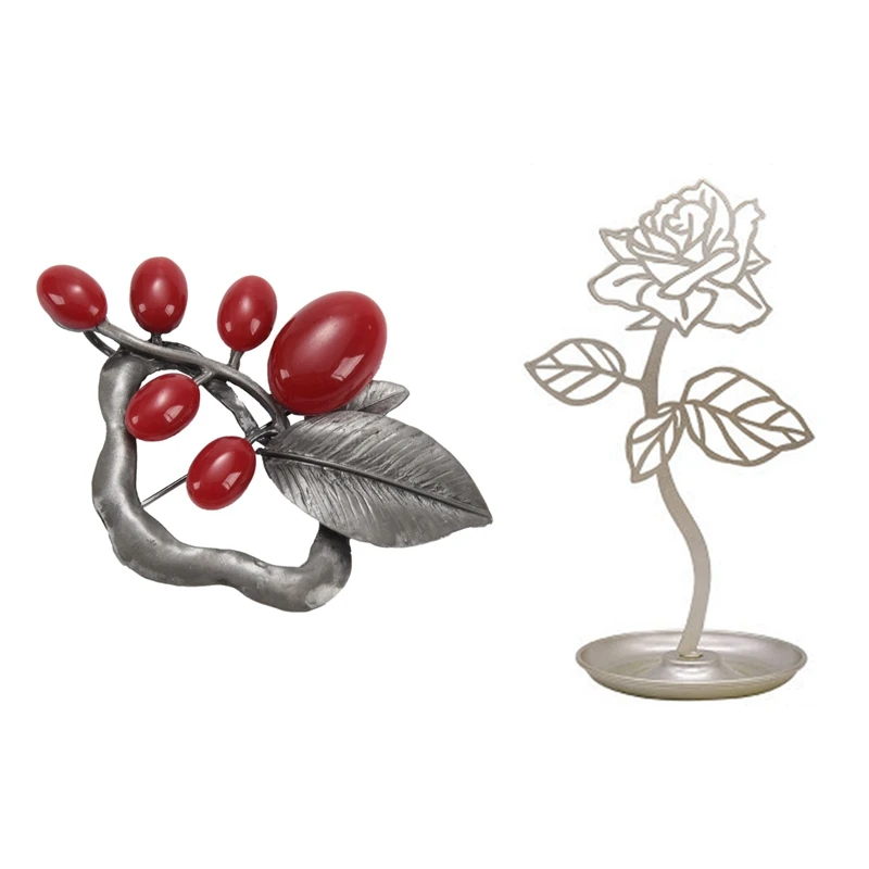 Ancient Silver+Red Opal Stone Vintage Brooches With Home Craft Decoration Earrings Necklace Storage Rack 
Ancient Silver+Red Opal Stone Vintage Brooches With Home Craft Decoration Earrings Necklace Storage Rack