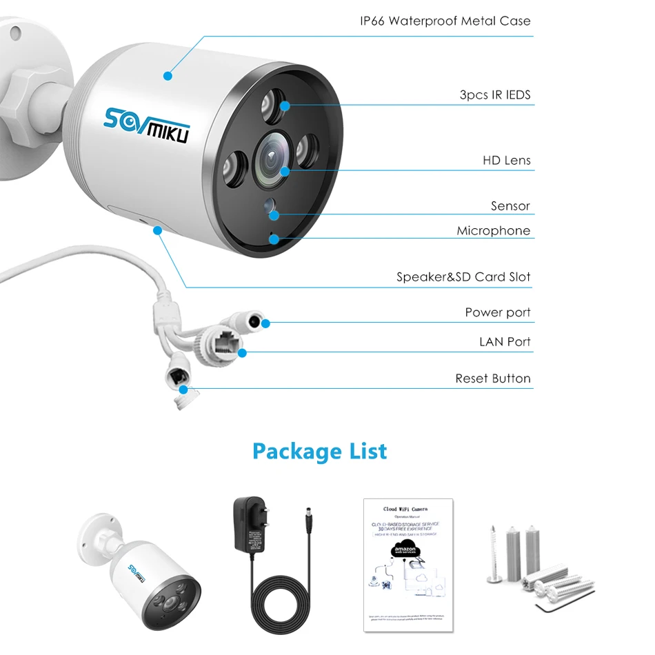 3MP Wifi IP Camera Onvif 1536P Outdoor Weatherproof Infrared Night Vision Security Video Wireless Surveillance Camera
3MP Wifi IP Camera Onvif 1536P Outdoor Weatherproof Infrared Night Vision Security Video Wireless Surveillance Camera
