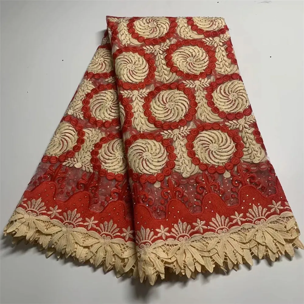 High Quality African Lace Fabric With Stones Colorful Water Soluble Guipure Cord Laces For Wedding Party Sewing
High Quality African Lace Fabric With Stones Colorful Water Soluble Guipure Cord Laces For Wedding Party Sewing