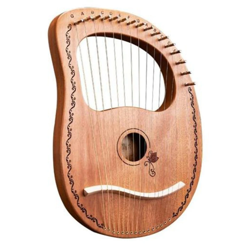 

Прямая поставка-Lyre Harp 16 струн Harp портативный маленький Harp с прочными стальными струнами лесенка из дерева и веревки музыкальный инструмент