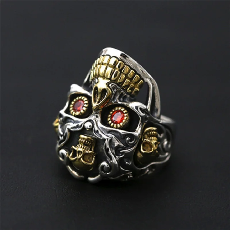 Retro Exaggerated Skull Ring Stainless Steel Two Color Ring Men's Punk Hip Hop Party Jewelry Accessories Halloween Gift
Retro Exaggerated Skull Ring Stainless Steel Two Color Ring Men's Punk Hip Hop Party Jewelry Accessories Halloween Gift