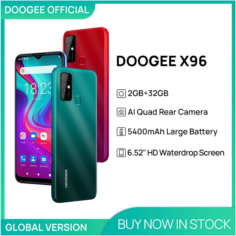 

DOOGEE X96 Cellphones 2GB RAM 32GB ROM Octa Core 13MP Quad Camera Smartphones Celular Mobile Phone Android 11 5400mAh