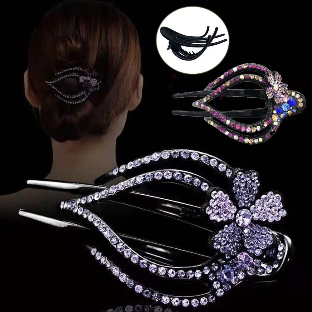 Зажимы для волос, Кристальные Нескользящие пластиковые заколки, зажимы для волос, стразы, цветок, сверкающие бриллианты 
Зажимы для волос, Кристальные Нескользящие пластиковые заколки, зажимы для волос, стразы, цветок, сверкающие бриллианты