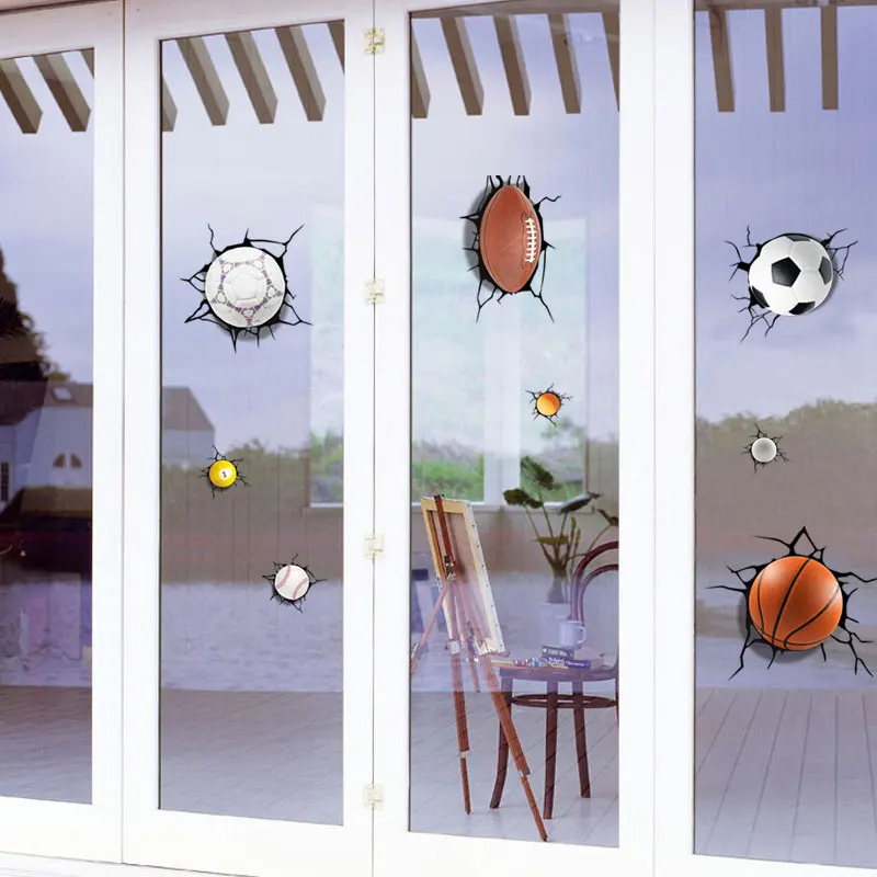 3D A lot of balls Broken wall sticker Football basketball home decals window stickers boys room living room sports decor mural
3D A lot of balls Broken wall sticker Football basketball home decals window stickers boys room living room sports decor mural