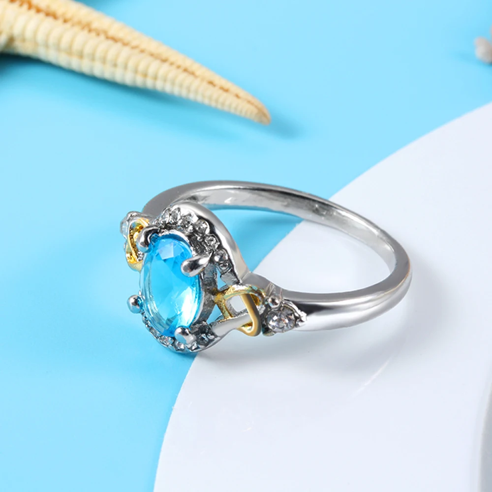 Women Rings Fashionable Charm Engagement Rings Specially Tailored For Women With Micro Zircon Sky Blue Large Zircon Rings
Women Rings Fashionable Charm Engagement Rings Specially Tailored For Women With Micro Zircon Sky Blue Large Zircon Rings