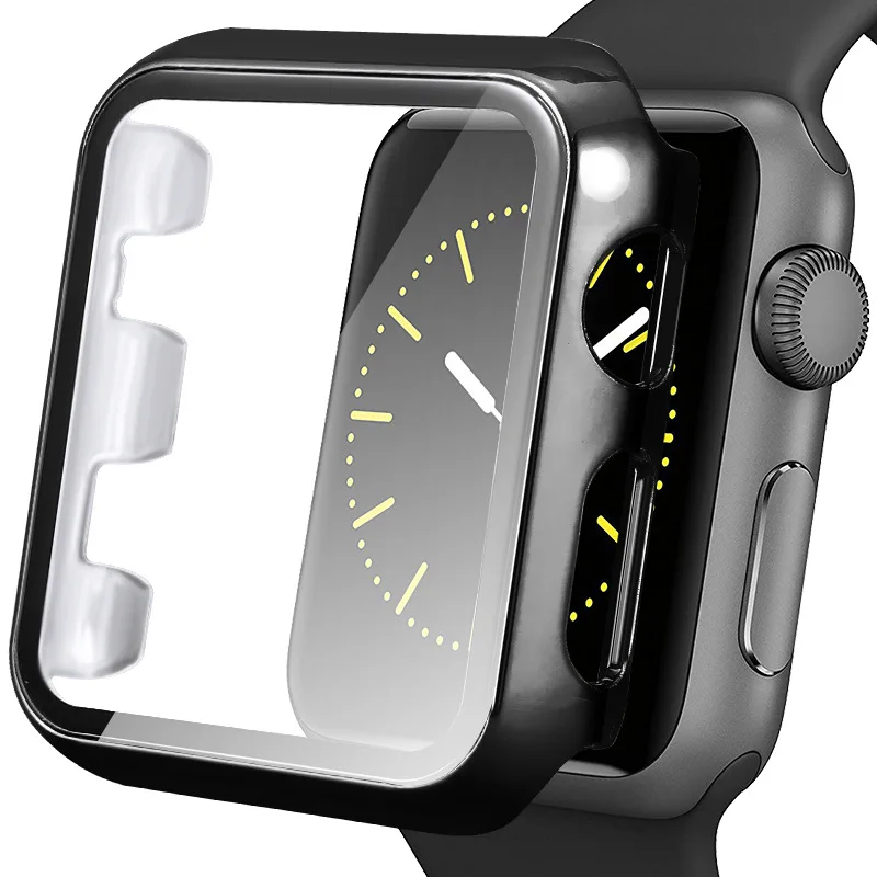 Защитный чехол-бампер для Apple watch пленка из закаленного стекла с крышкой 40 мм 44 38 42