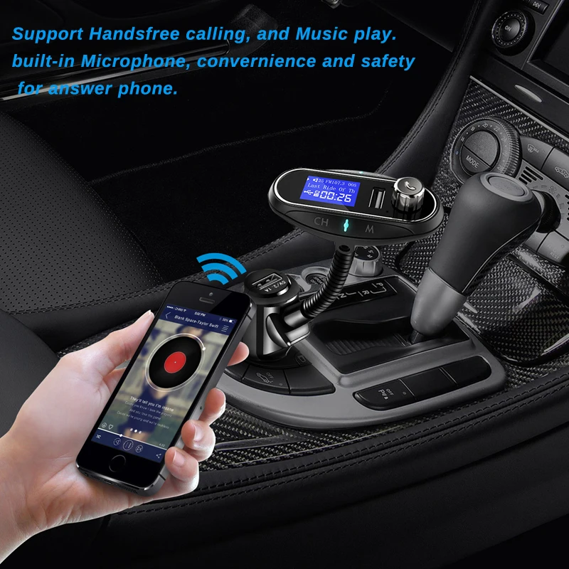 FM-передатчик беспроводной Bluetooth-совместимый аудио модулятор автомобильный