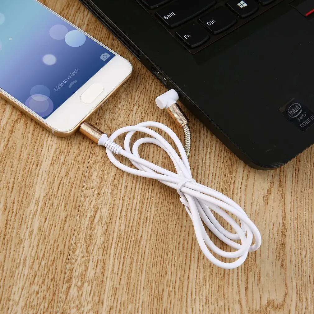 3.5 mm Jack 1M AUX Audio Cable Male to Gold Plug line Cord Spring For Phone Car Speaker Headphone | Электроника