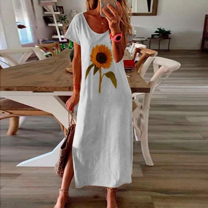 2020 Womens Fashion Slit Summer Long Dress Vintage Butterfly Daisy Print Elegant Maxi Dress O Neck Short Sleeve Dress Vestidos
2020 Womens Fashion Slit Summer Long Dress Vintage Butterfly Daisy Print Elegant Maxi Dress O Neck Short Sleeve Dress Vestidos