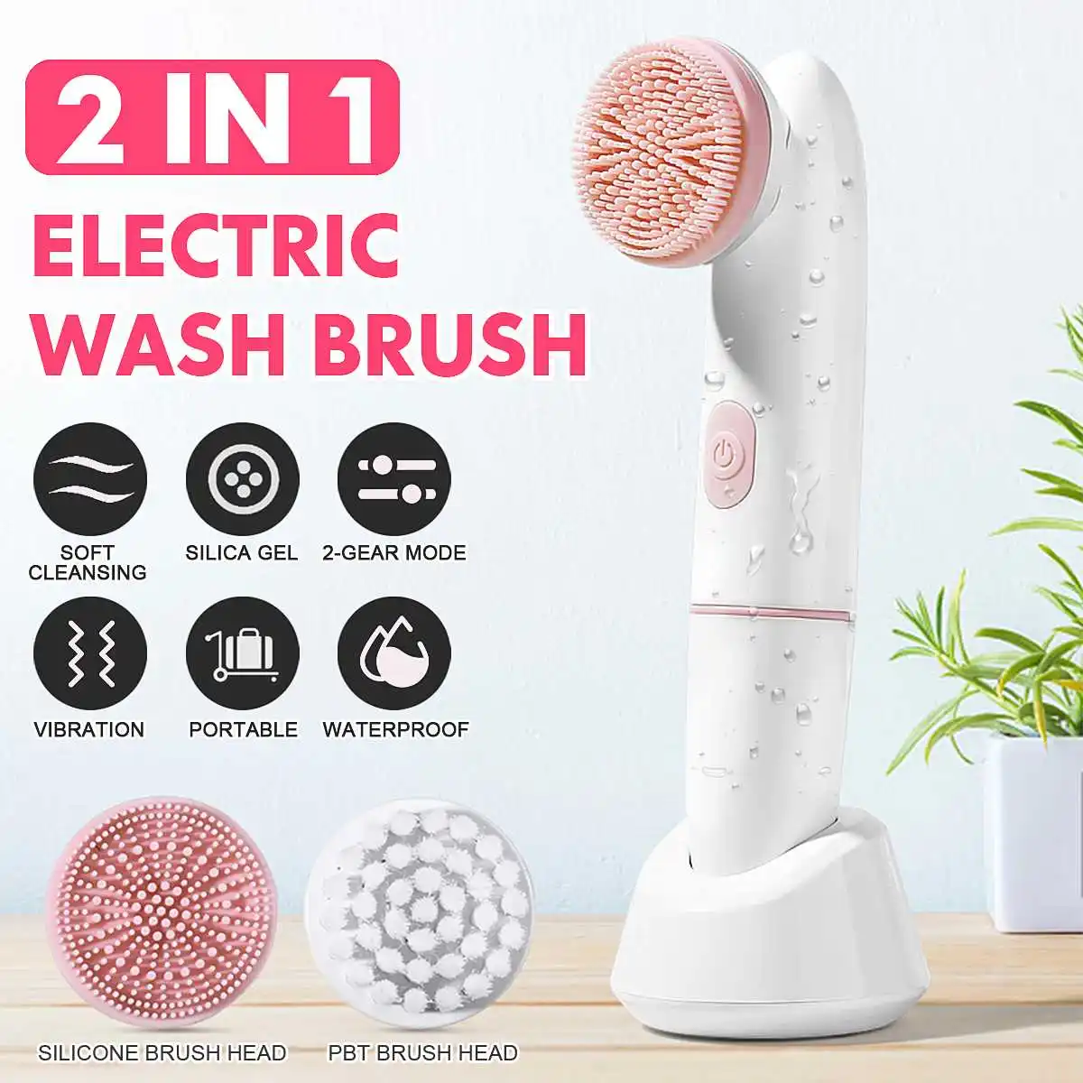 2 in 1 Electric Facial Brush Sonic Vabrating Massage Face Cleansing Brush Deep Clean Remove Blackheads Acne Skin Care Tools
2 in 1 Electric Facial Brush Sonic Vabrating Massage Face Cleansing Brush Deep Clean Remove Blackheads Acne Skin Care Tools