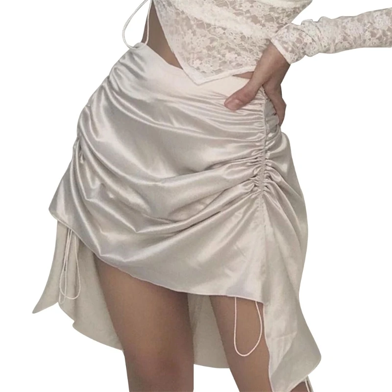 Women High Waist Satin Asymmetrical Midi Skirt Solid Color Side Ruched Drawstring High Low Irregular Slim Clubwear
Women High Waist Satin Asymmetrical Midi Skirt Solid Color Side Ruched Drawstring High Low Irregular Slim Clubwear