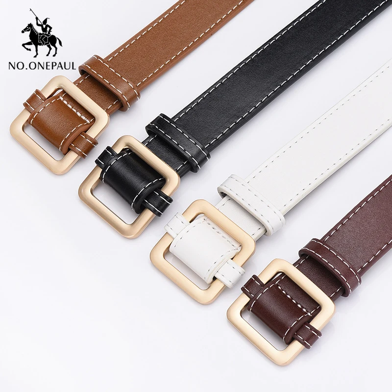 NO.ONEPAUL Women's authentic fashion leather belt alloy material square buckle ladies retro high quality belt wild trend jeans
NO.ONEPAUL Women's authentic fashion leather belt alloy material square buckle ladies retro high quality belt wild trend jeans