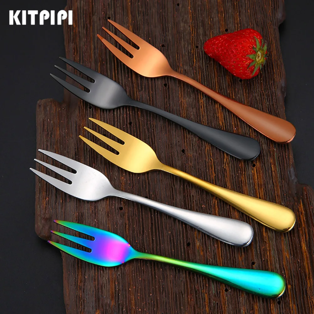 Steel Small Fork Western Food Daily Refreshment Colorful Western-Style Fruit Three-Tooth Fork Tableware Fork Smooth
Steel Small Fork Western Food Daily Refreshment Colorful Western-Style Fruit Three-Tooth Fork Tableware Fork Smooth