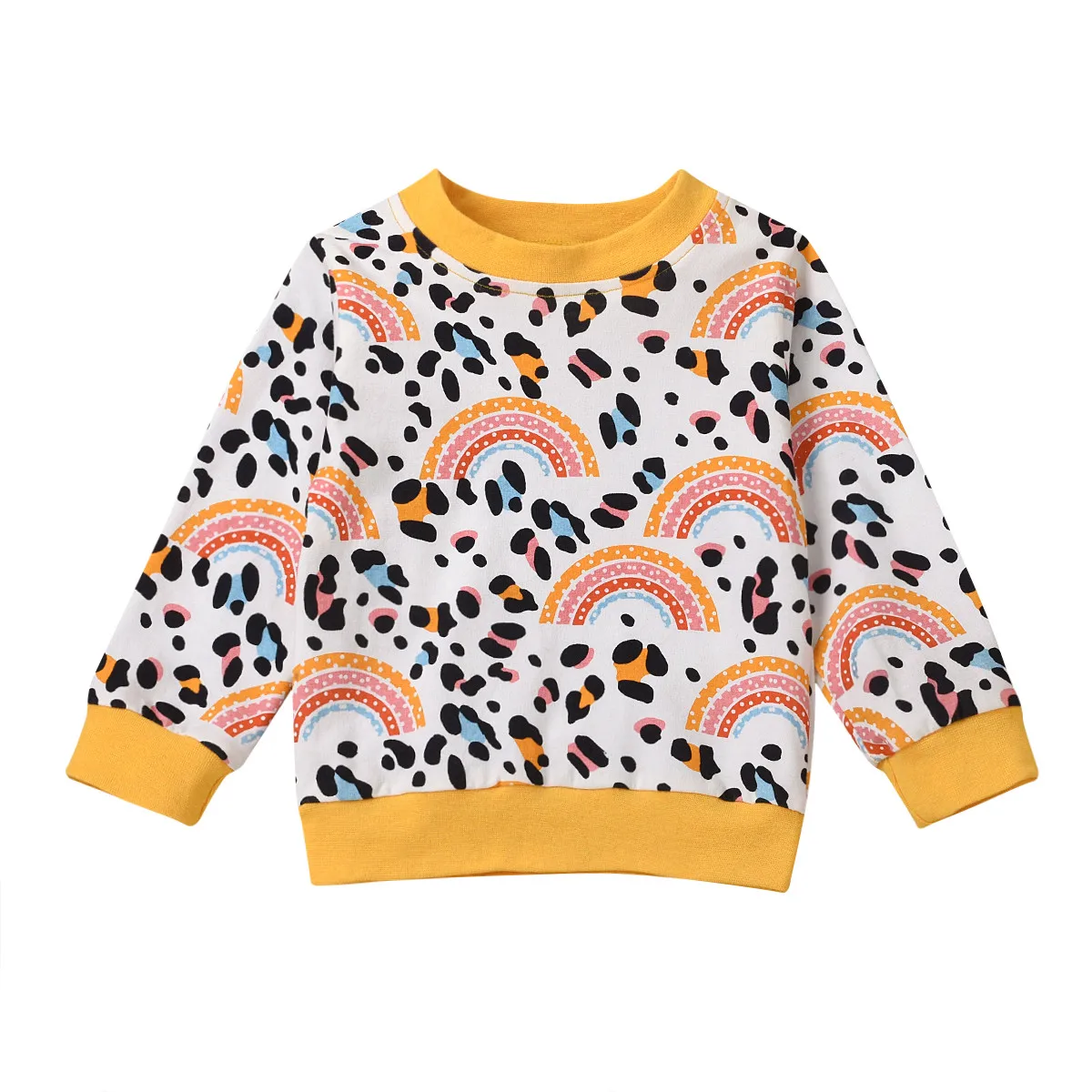 2021 6-24M Baby Girl Rainbow Leopard Printed Top Long Sleeve Round Neck Pullover Sweatshirt Pullovers of Spring and Fall Wear
2021 6-24M Baby Girl Rainbow Leopard Printed Top Long Sleeve Round Neck Pullover Sweatshirt Pullovers of Spring and Fall Wear
