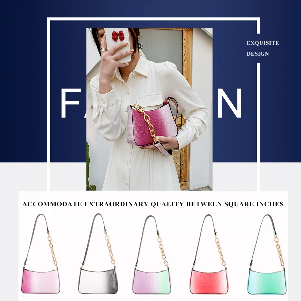 Female Baguette Handbags with Alligator Pattern Print Designed Tote PU Leather Embossing Shoulder Underarm Bags 
Female Baguette Handbags with Alligator Pattern Print Designed Tote PU Leather Embossing Shoulder Underarm Bags