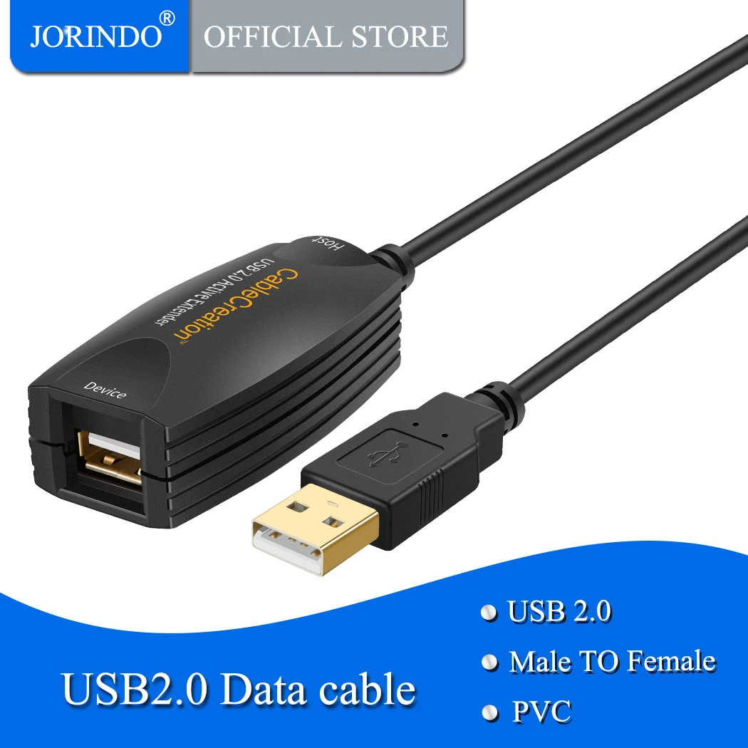 JORINDO Активный USB 2 0 удлинитель A-Male к A-Female РЕТРАНСЛЯТОР КАБЕЛЬ ДЛЯ Oculus Rift принтер
