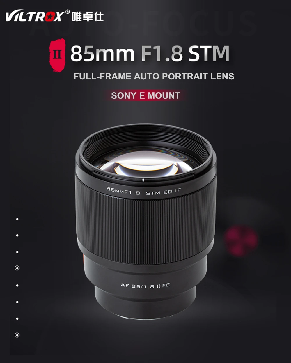 Viltrox 85mm F1.8 II Auto Focus Full-Frame Fixed focus lens Fixed Focus F1.8 Lens for Sony Lens E Mount a7III a7SII Camera Lens
Viltrox 85mm F1.8 II Auto Focus Full-Frame Fixed focus lens Fixed Focus F1.8 Lens for Sony Lens E Mount a7III a7SII Camera Lens