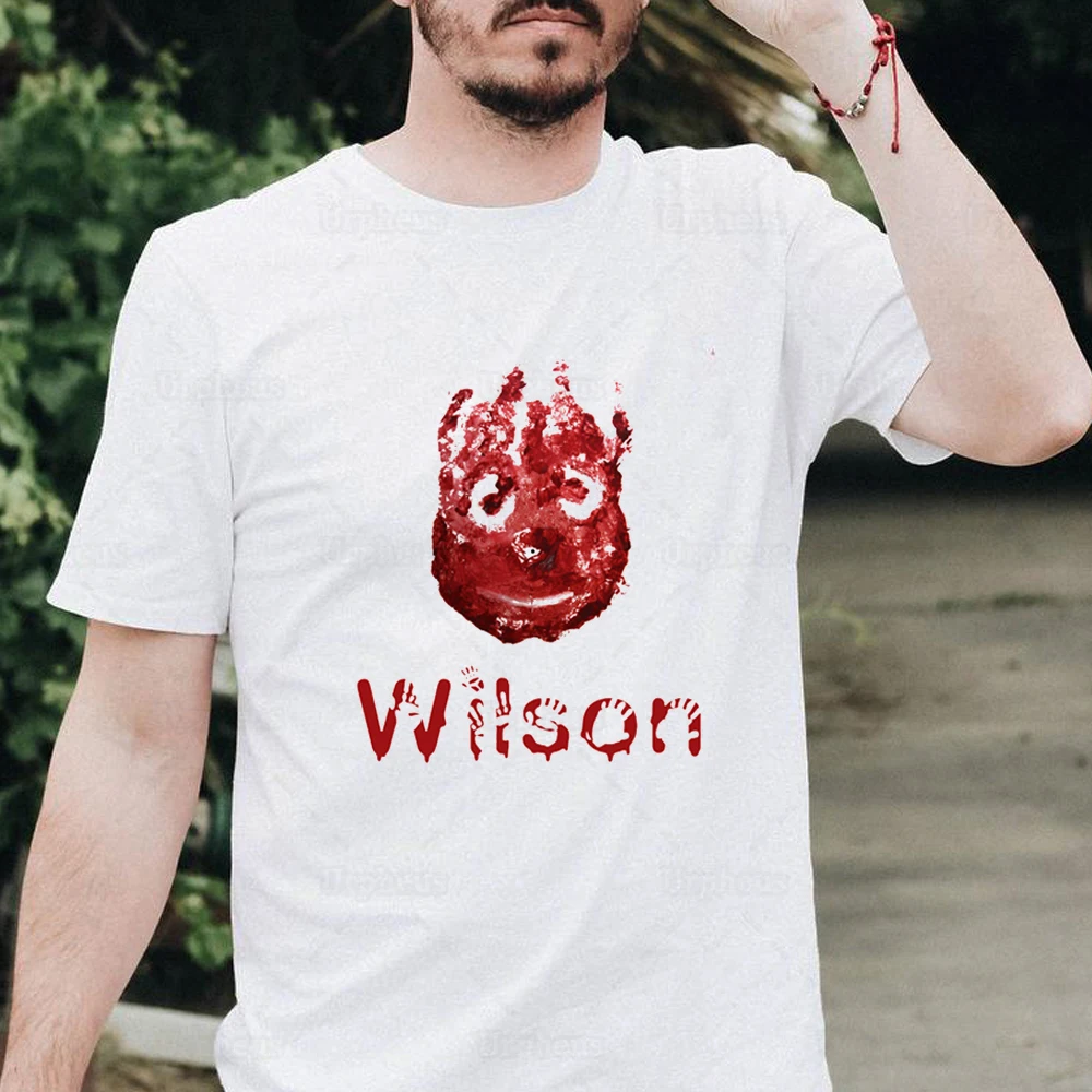 Футболка из 100% хлопка для игры в волейбол Cast Away Wilson забавная футболка с фильмом