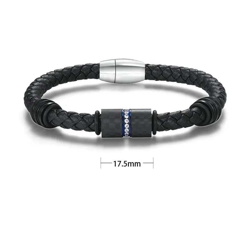 Hot Selling Mens Leather Bracelet Carbon Fibre Diamond Bangle Stainless Steel Jewelry
Hot Selling Mens Leather Bracelet Carbon Fibre Diamond Bangle Stainless Steel Jewelry
