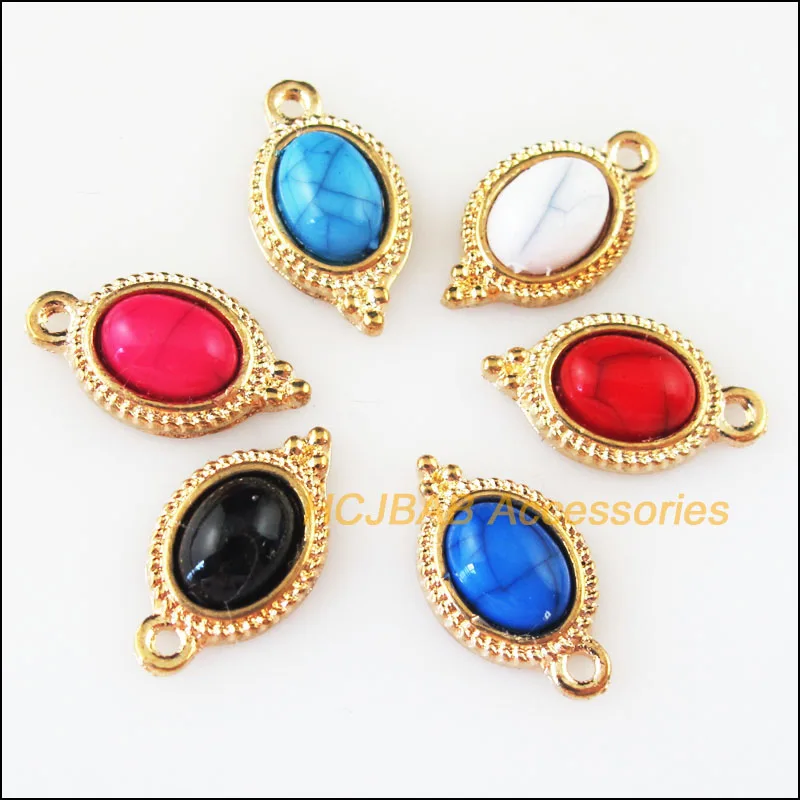 18 New Mixed Acrylic Charms Gold Color Oval Flower Pendants 9x16.5mm 
18 New Mixed Acrylic Charms Gold Color Oval Flower Pendants 9x16.5mm