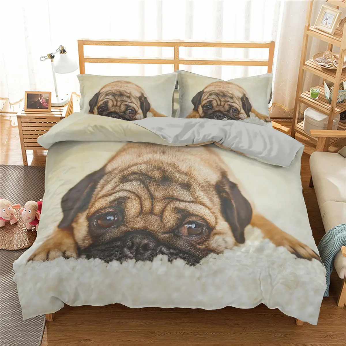 Cute Dog Pattern Bedding Set 3D Reactive Printed Duvet Cover Pillowcase Bedroom Single Twin Queen Double King Full Quilt Cover
Cute Dog Pattern Bedding Set 3D Reactive Printed Duvet Cover Pillowcase Bedroom Single Twin Queen Double King Full Quilt Cover