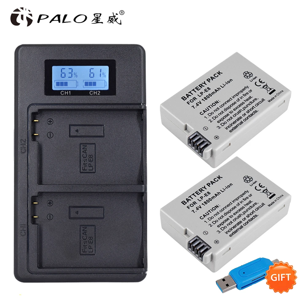 Palo 1800mAh LP-E8 LPE8 LP E8 Battery Batterie AKKU + LCD Dual Charger for Canon EOS 550D 600D 650D 700D X4 X5 X6i X7i T2i T3i
Palo 1800mAh LP-E8 LPE8 LP E8 Battery Batterie AKKU + LCD Dual Charger for Canon EOS 550D 600D 650D 700D X4 X5 X6i X7i T2i T3i