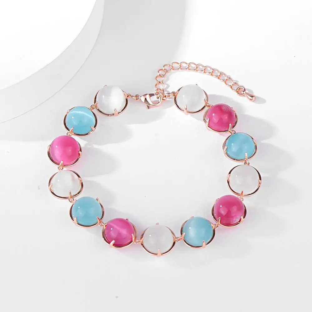 Viennois Colorful Round Opal Stone Bracelet for Women Trendy Rose Gold Color Link Chain Bracelet Fashion Wedding Jewelry Gifts
Viennois Colorful Round Opal Stone Bracelet for Women Trendy Rose Gold Color Link Chain Bracelet Fashion Wedding Jewelry Gifts