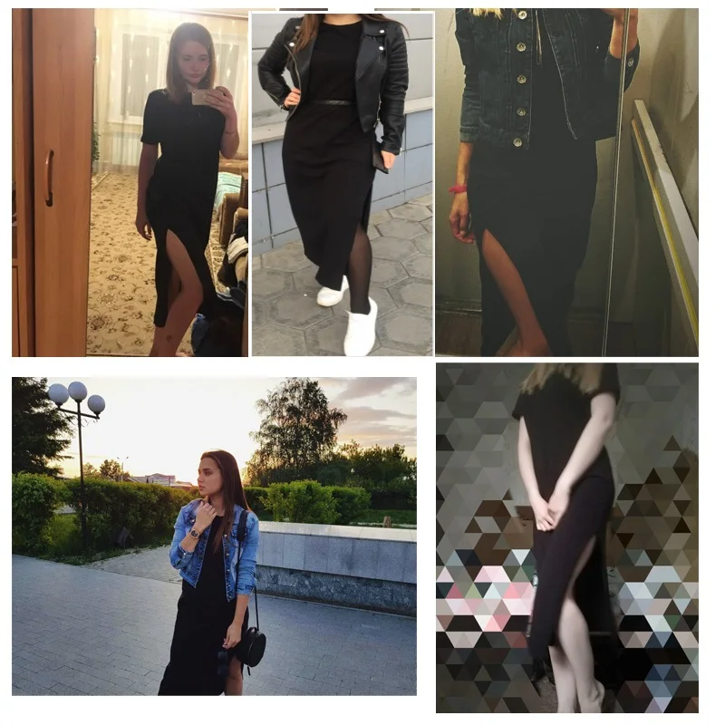 Maxi dress T-shirt women's 2019 summer dress beach casual sexy boho elegant elegant bandage wrap black split long dress XL 
Maxi dress T-shirt women's 2019 summer dress beach casual sexy boho elegant elegant bandage wrap black split long dress XL