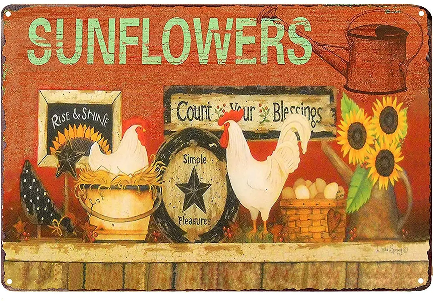 Подсолнухи и курица в стиле ретро, металлическая жестяная вывеска для украшения стен, бара, ресторана, кафе, гостиной, спальни, гаража
Подсолнухи и курица в стиле ретро, металлическая жестяная вывеска для украшения стен, бара, ресторана, кафе, гостиной, спальни, гаража