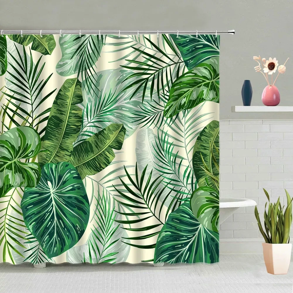 New Tropical Plant Palm Leaf Bathroom Shower Curtains Summer Jungle Fabric Waterproof Hooks Hanging Curtain Bath Screen Decor
New Tropical Plant Palm Leaf Bathroom Shower Curtains Summer Jungle Fabric Waterproof Hooks Hanging Curtain Bath Screen Decor