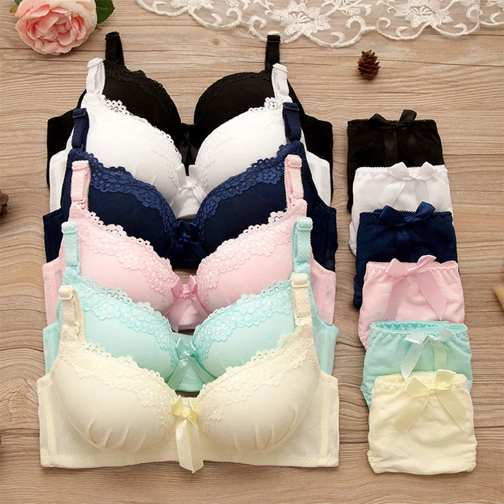 Solid Girl Minimizer Lace Padded Push Up Bra Set For Small Breasts Wireless Lingerie Bowknot Sexy Women Underwear Bras Set
Solid Girl Minimizer Lace Padded Push Up Bra Set For Small Breasts Wireless Lingerie Bowknot Sexy Women Underwear Bras Set