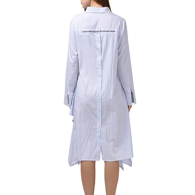 VGH Striped Print Letter For Women Lapel Long Sleeve Casual Loose Irregular Hem Dresses Female Fashion New Clothing Spring Tide
VGH Striped Print Letter For Women Lapel Long Sleeve Casual Loose Irregular Hem Dresses Female Fashion New Clothing Spring Tide