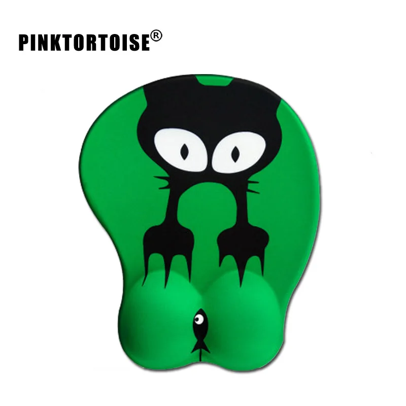 Силиконовый 3D коврик для мыши с рисунком аниме cool cat & fish игровой мягкой