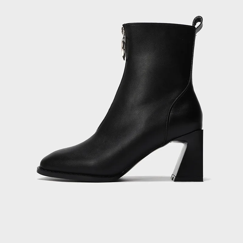 Winter 2020 new square head front zipper high heel women's boots thick heel fashion pure color leisure Women's shoes
Winter 2020 new square head front zipper high heel women's boots thick heel fashion pure color leisure Women's shoes