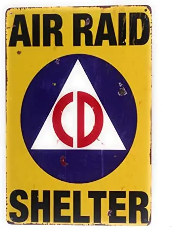 Air Raid Shelter Funny Vintage Retro 8x12 Tin Sign With 4 Pre Drilled Holes (TSC379)
Air Raid Shelter Funny Vintage Retro 8x12 Tin Sign With 4 Pre Drilled Holes (TSC379)