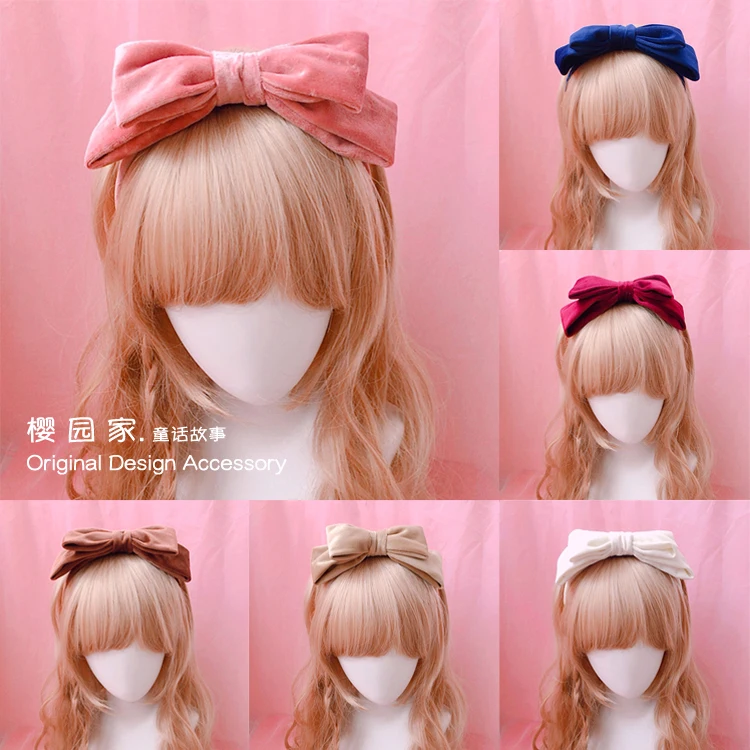 Japanese girl heart velvet double large bow headband sweet headband hair accessories headdress
Japanese girl heart velvet double large bow headband sweet headband hair accessories headdress