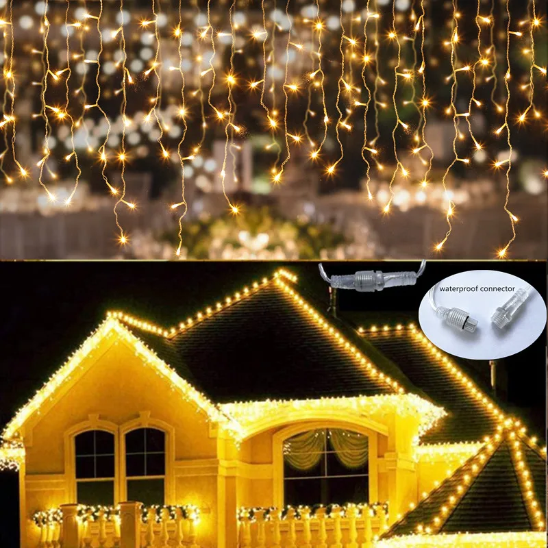 Street Garland On The House Christmas Decorations Ornaments LED Festoon Icicle Curtain Light Waterfall Garlands for New Year
Street Garland On The House Christmas Decorations Ornaments LED Festoon Icicle Curtain Light Waterfall Garlands for New Year