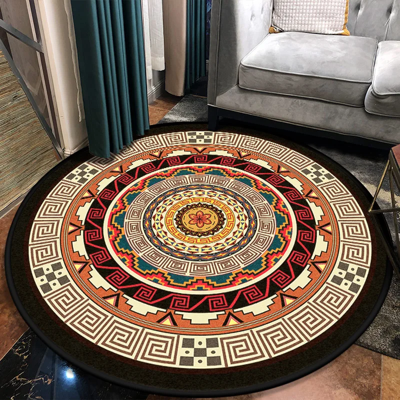 Retro National Style Living Room Carpet Meditation Round Floor Mat Bedroom Rugs Home Area Rug Large Mat
Retro National Style Living Room Carpet Meditation Round Floor Mat Bedroom Rugs Home Area Rug Large Mat