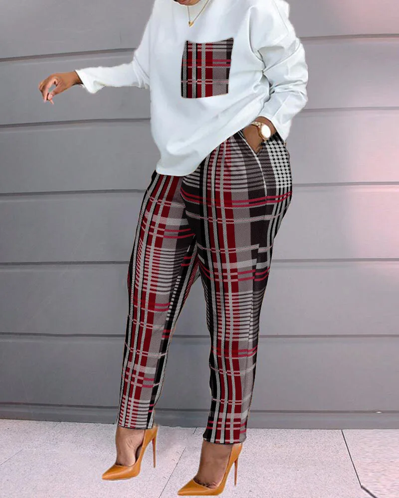 Women Tracksuit Casual 2 Piece Sets Sweatshirt and Plaid Pant Sets Women Outwear Female Sets
Women Tracksuit Casual 2 Piece Sets Sweatshirt and Plaid Pant Sets Women Outwear Female Sets