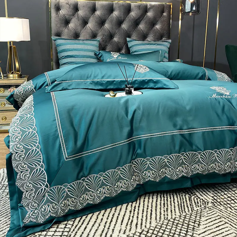 Luxury Silk Soft Cotton Chic Embroidered Duvet Cover Set Bed Sheet Pillowcases Queen King Size Home Textiles
Luxury Silk Soft Cotton Chic Embroidered Duvet Cover Set Bed Sheet Pillowcases Queen King Size Home Textiles