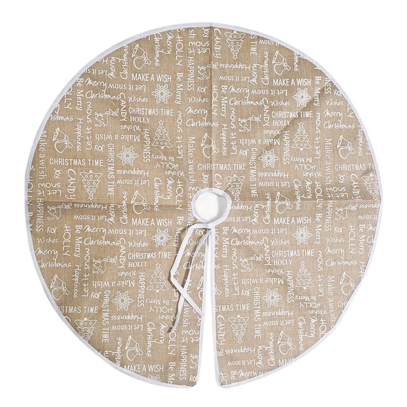 Christmas Tree Skirt Letter Print Christmas Tree Dress Round Skirt Christmas Party Decor New Year Home Decoration
Christmas Tree Skirt Letter Print Christmas Tree Dress Round Skirt Christmas Party Decor New Year Home Decoration