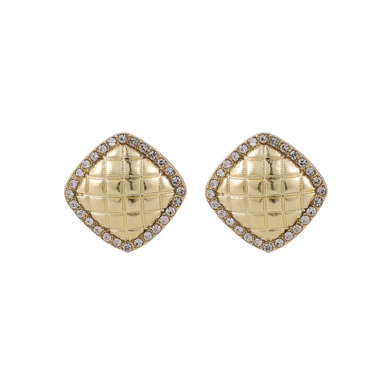 Gold Color Square Round Shiny Rhinestone Plaid Earrings for Women Mujer Metal Alloy Geometric Drop Earrings Statement Jewelry
Gold Color Square Round Shiny Rhinestone Plaid Earrings for Women Mujer Metal Alloy Geometric Drop Earrings Statement Jewelry