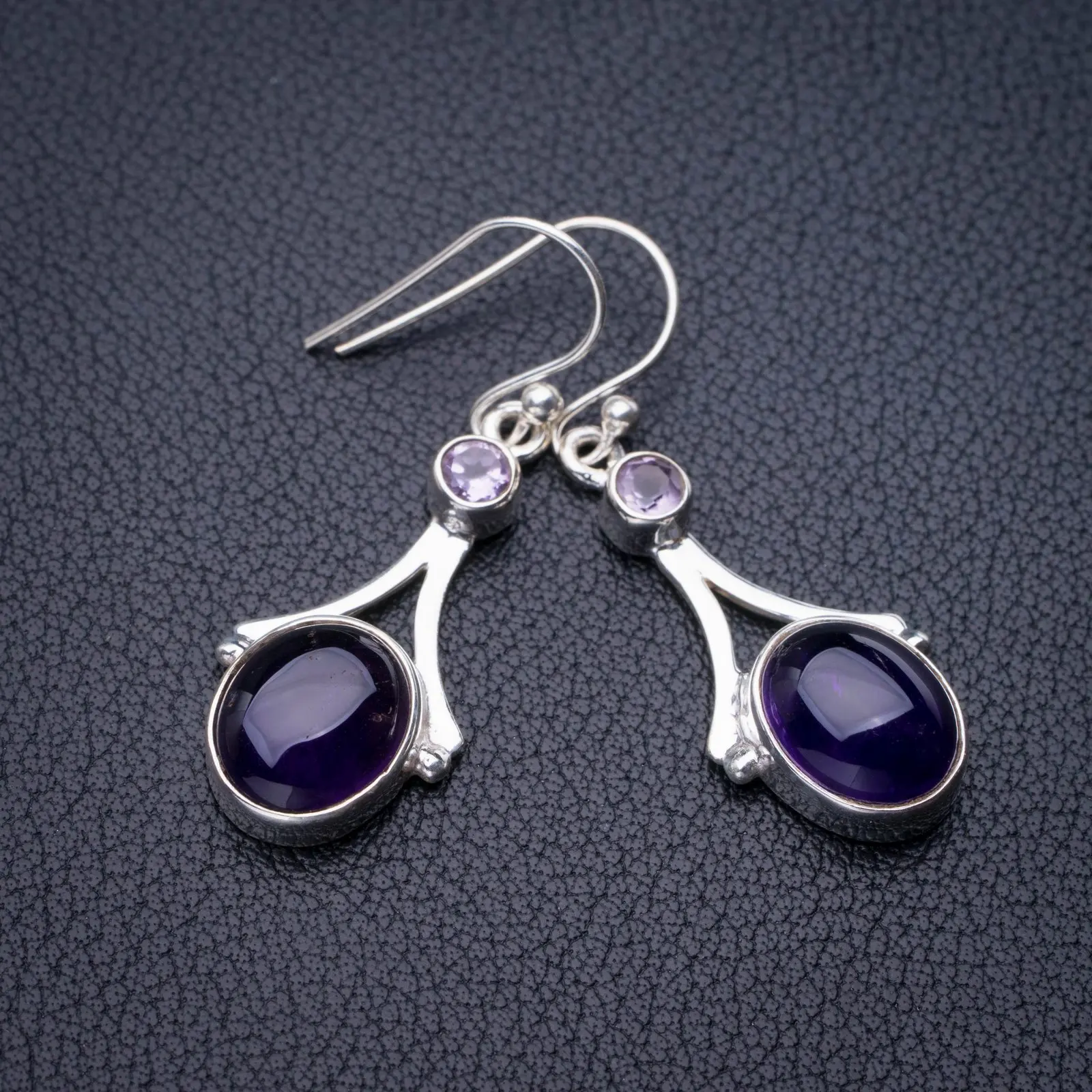 StarGems Natural Amethyst Handmade 925 Sterling Silver Earrings 1.5" E1145 
StarGems Natural Amethyst Handmade 925 Sterling Silver Earrings 1.5" E1145